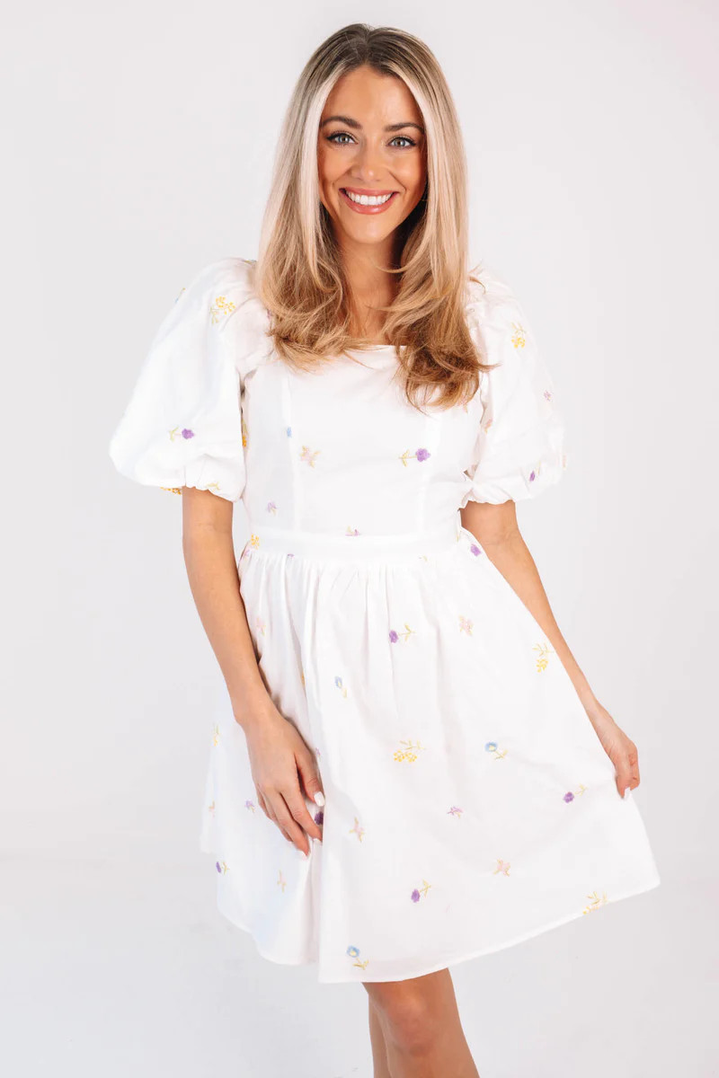 Just Keep Growing Dress - White | The Impeccable Pig