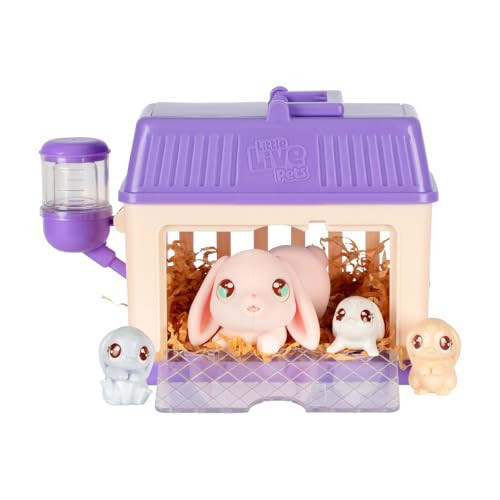 Little Live Pets Bunny Mini Interactive Toy Set, Hutch Animal Playset with 3 Surprise Babies, 20+ Sounds, Bunny Accessories for Girls Ages 3+ | Amazon (US)