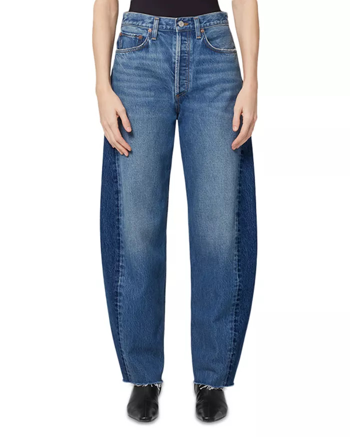 Luna High Rise Curved Taper Jeans in Split | Bloomingdale's (US)