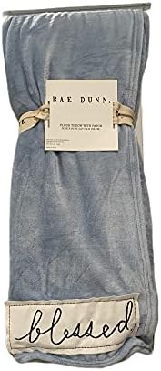 Rae Dunn Luxury Velvet Soft Plush Throw Blanket with Sentiment Patch Embroidered Blessed in Script | | Amazon (US)