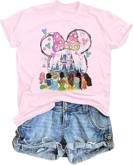 Magic Kingdom Shirts Women Castle T Shirts Princess Castle Tops Funny Family Vacation Trip Tee Ca... | Amazon (US)