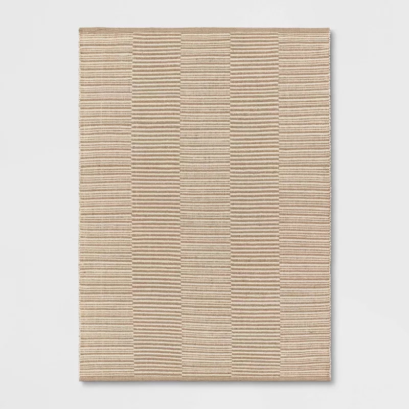 Hand Woven Jute Wool Cotton Ribbed Area Rug Cream - Threshold™ | Target