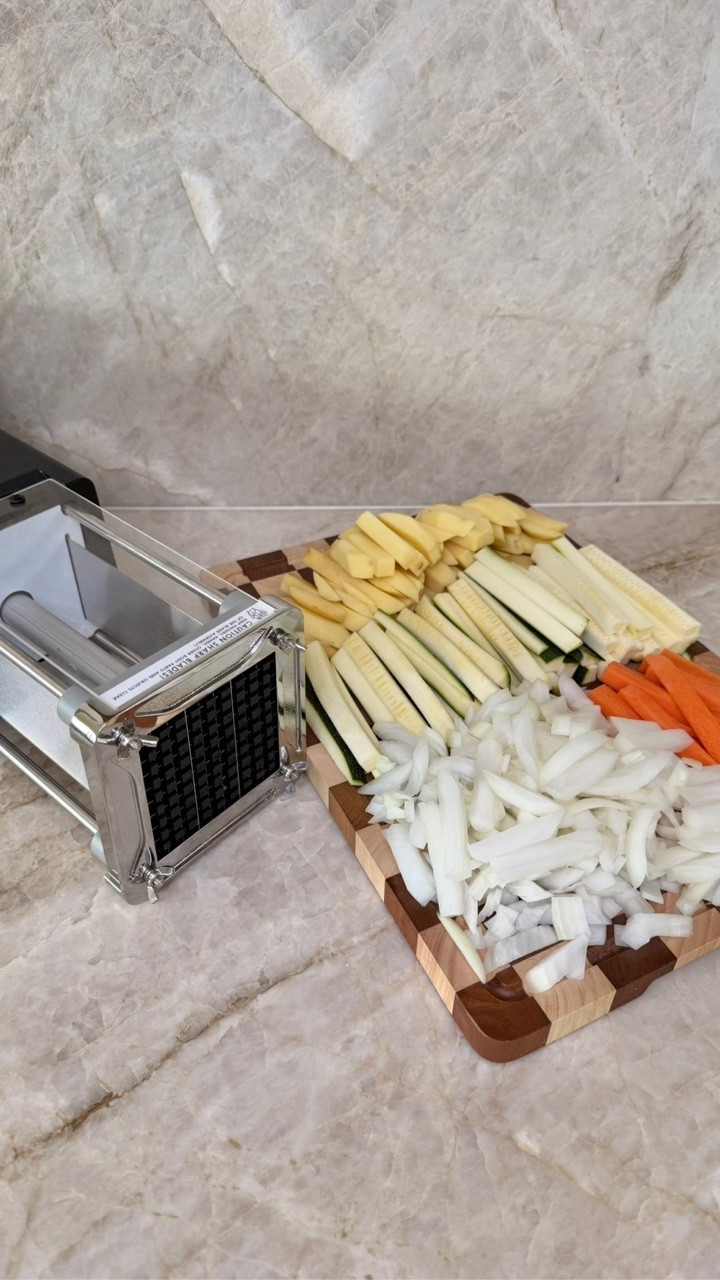 Electric cutter! This makes food prep so much easier. Quickly get potatoes, zucchini carrots and more into perfectly even pieces with hardly any effort.

#LtKHome #LtKKitchen
#FoodPrep #kitchengadget
