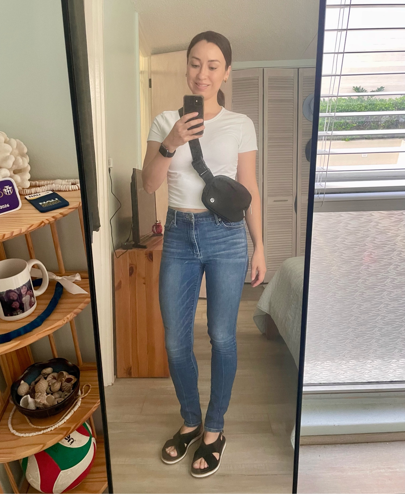 Casual everyday outfit for the Spring to wear on-the-go.  Comfortable, classic look.  

lululemon white top is a closet staple!   Paired it with high-rise skinny jeans.  Black lululemon belt bag and black Cole Haan Sandler to bring the look together.  

lululemon tops | casual outfit | on-the-go | spring outfit | jeans and t-shirt | lululemon belt bag | minimalist outfit 

ALL IT TAKES SHORT-SLEEVE NULU 
I'm wearing:
-Color: White
-Size: 6

EVERYWHERE BELT BAG 1L 
I'm wearing:
-Color: Black

My measurements
Height: 5’5”
Bust: 34.5”
Waist: 26.75”
Hips: 36.5”

#LTKstyletip #LTKSeasonal #LTKfit