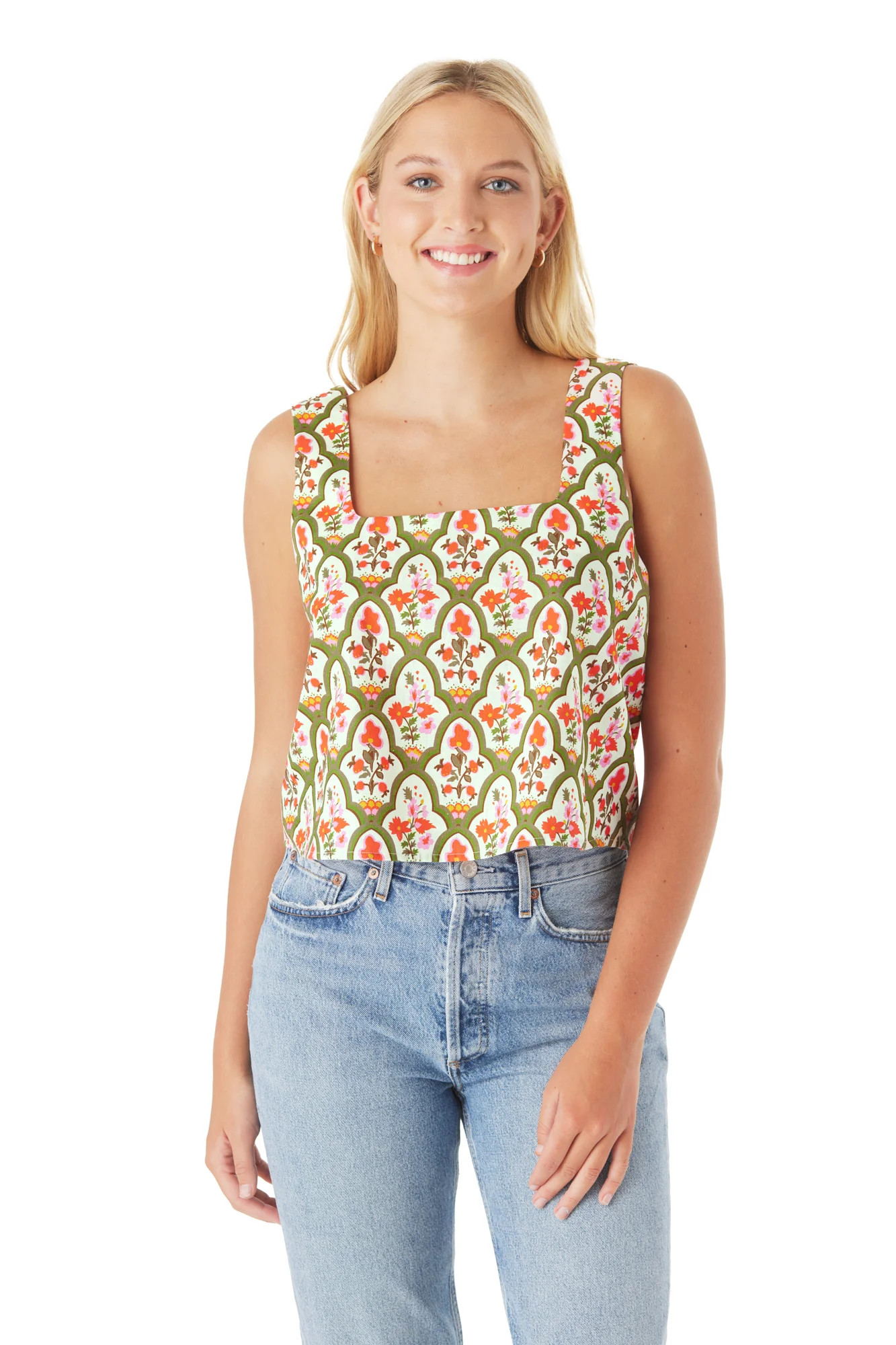 Dutton Tank in Garden Lattice | CROSBY by Mollie Burch | CROSBY by Mollie Burch
