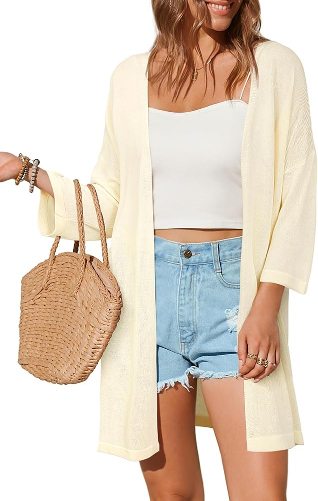 Arach&Cloz Women's Lightweight Summer Beach Kimonos Cardigan | Amazon (US)