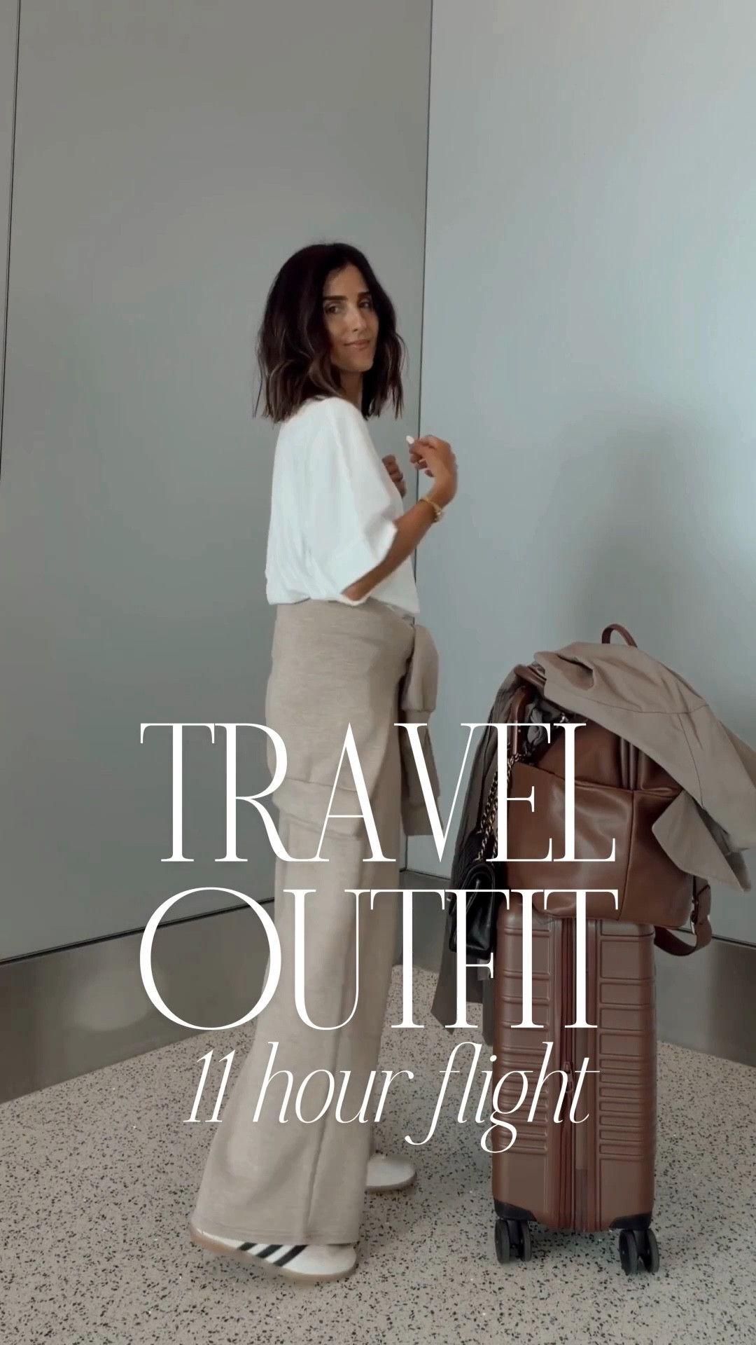 Travel outfit for an 11+ flight to Japan ✈️ I’m just shy of 5-7” wearing the size small seaters ans XS pants in the color Dune Heather and XS tee. #stylinbyaylin #aylin #travel @Spanx 

#LTKTravel #LTKSeasonal #LTKootd