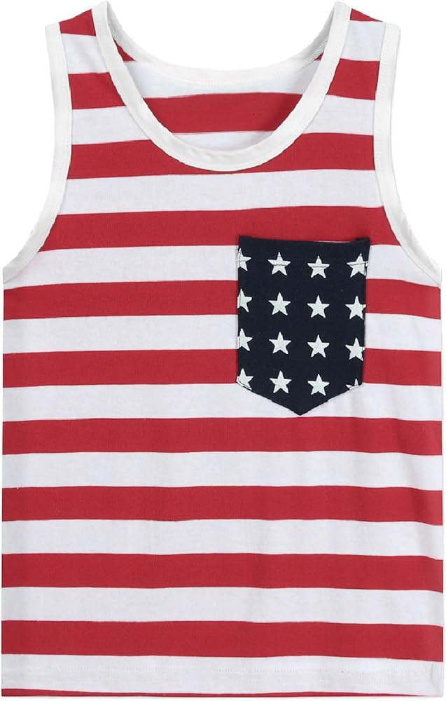 Little Hand Toddler Boys 4th of July Tank Tops Kids American Flag T-Shirts Patriotic Sleeveless T... | Amazon (US)