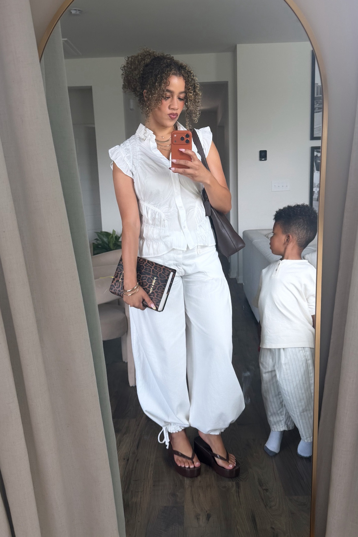 The comfiest chic outfit I wore! White balloon jeans are my fav! 

#LTKootd #LTKmomlife #LTKMidsize