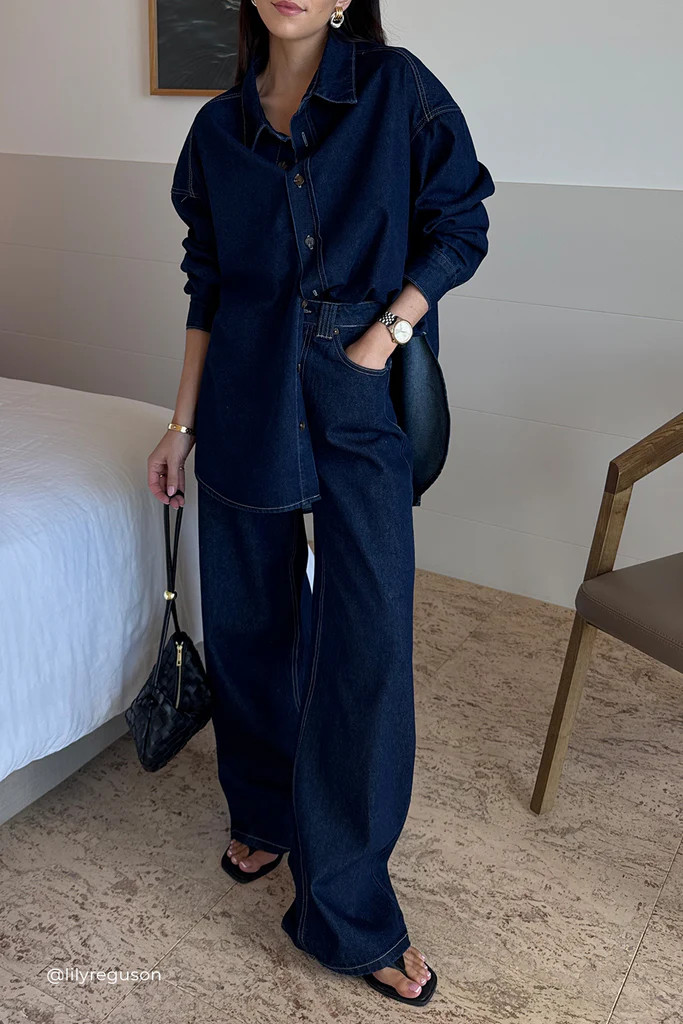 ASHTON INDIGO OVERSIZED DENIM SHIRT | DISSH