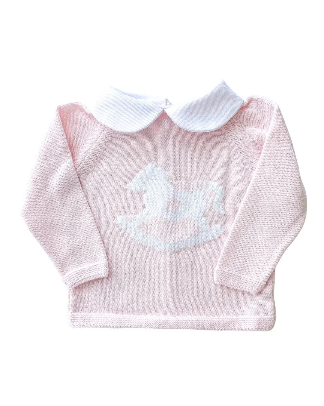 Rocking Horse Intarsia Sweater in Pink | Loozieloo