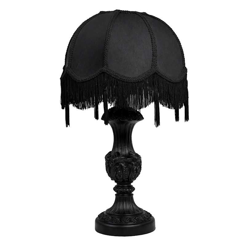 Black Baroque Table Lamp with Shade, 25" | At Home