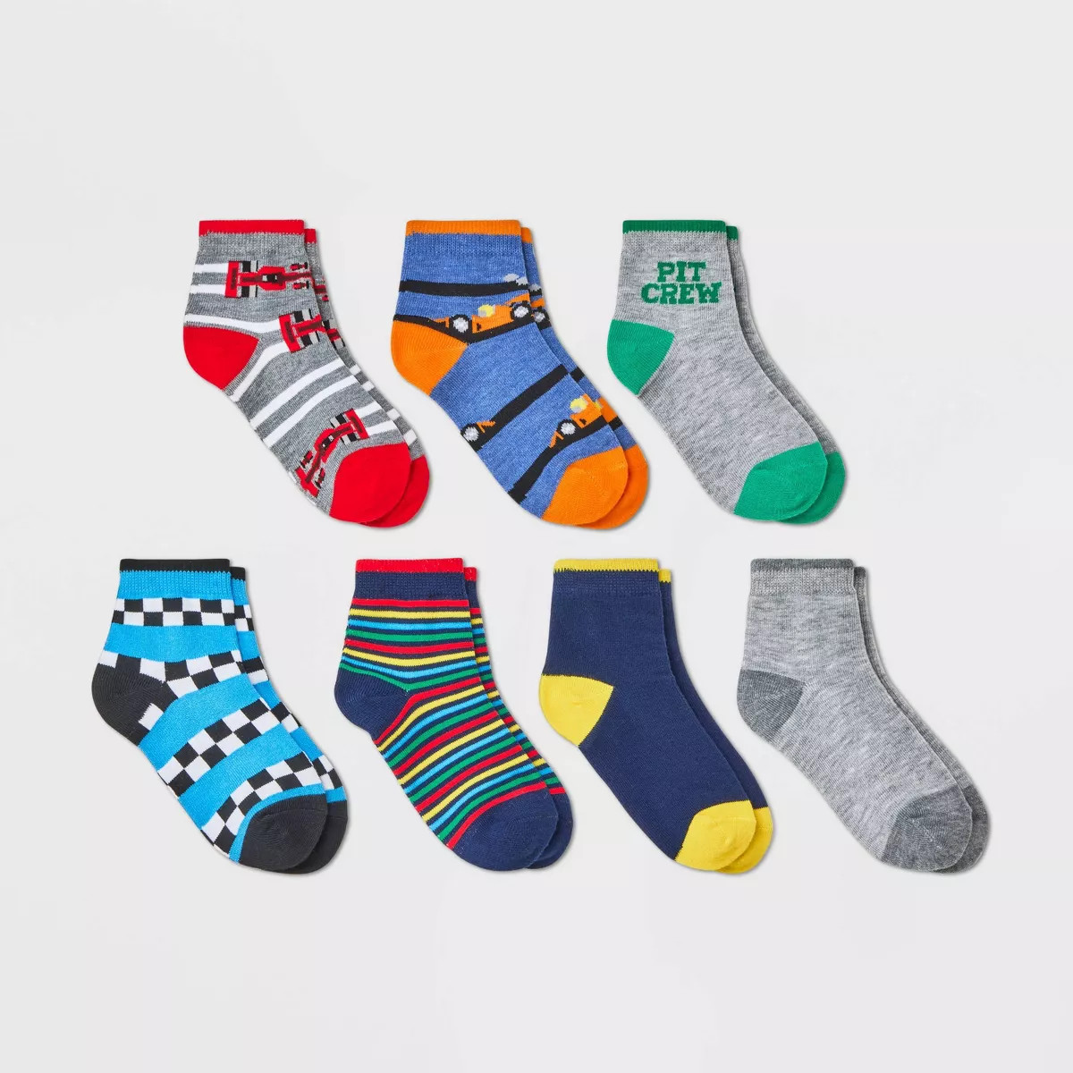 Boys' 7pk Cars Ankle Socks - Cat & Jack™ Charcoal Gray | Target