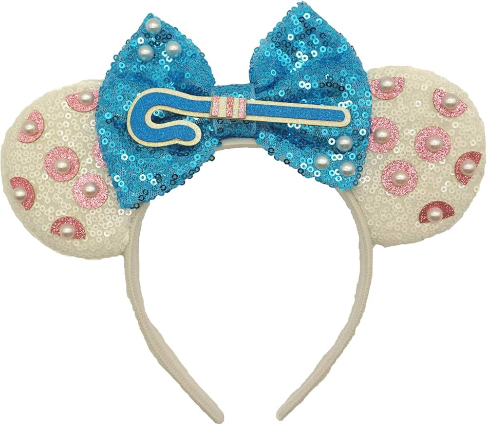 ZHENNANA Mouse Ears Headbands for Women Girls Glitter Cute Bo Peep Bow Ear Hairbands Disneyland T... | Amazon (US)