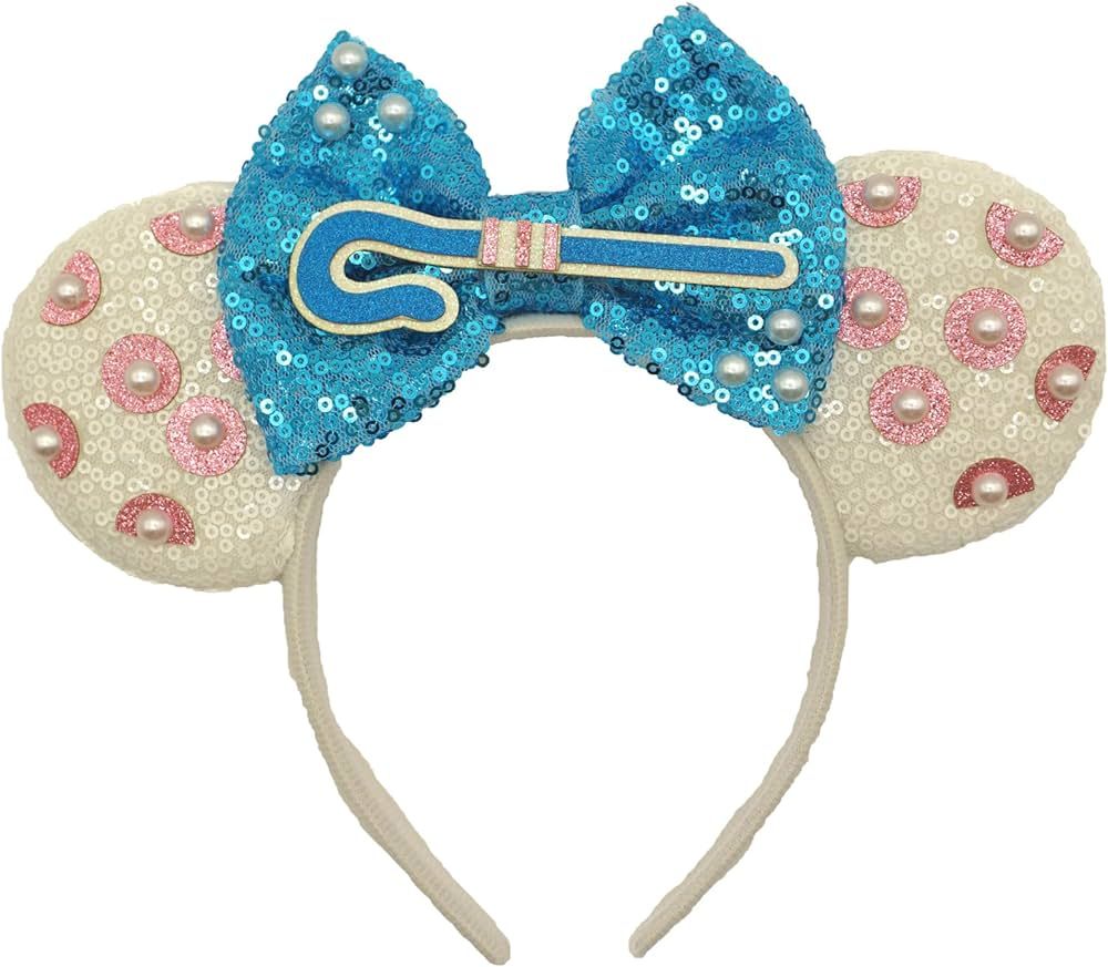 ZHENNANA Mouse Ears Headbands for Women Girls Glitter Cute Bo Peep Bow Ear Hairbands Disneyland T... | Amazon (US)