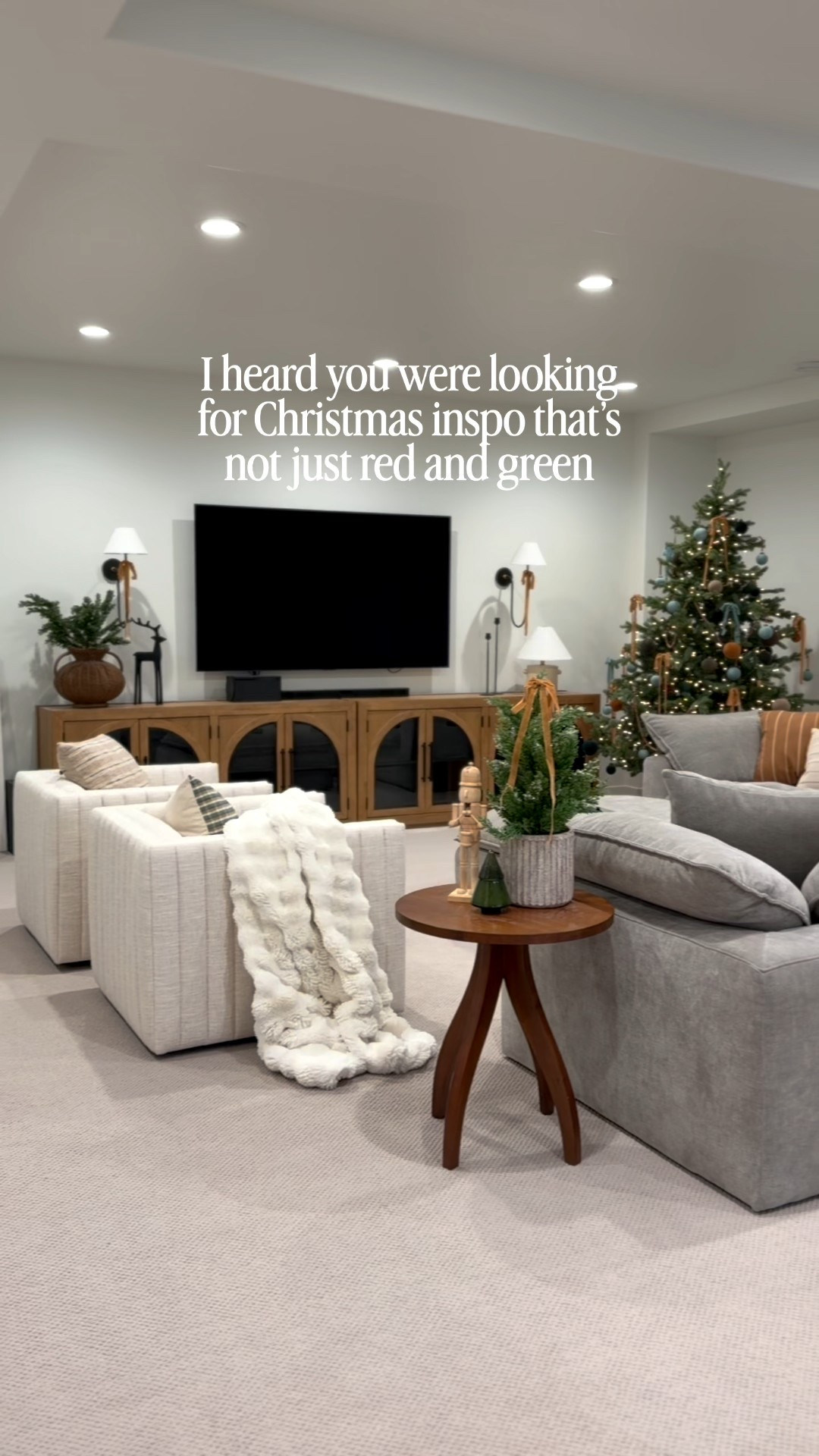 Shop our basement family room! 🌲

Looking for non-red Christmas inspo? I got you! Paired these Amazon ornaments + bows with our Amazon Christmas tree in our basement and I love the coziness it adds! Do you have more than one Christmas tree?

#basement #basementinspo #christmastree #christmasaesthetic 

#LTKSaleAlert #LTKHoliday #LTKHome