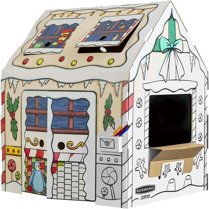 Bankers Box at Play Color in Holly Jolly Playhouse, Cardboard Playhouse and Life Size Craft Activ... | Amazon (US)