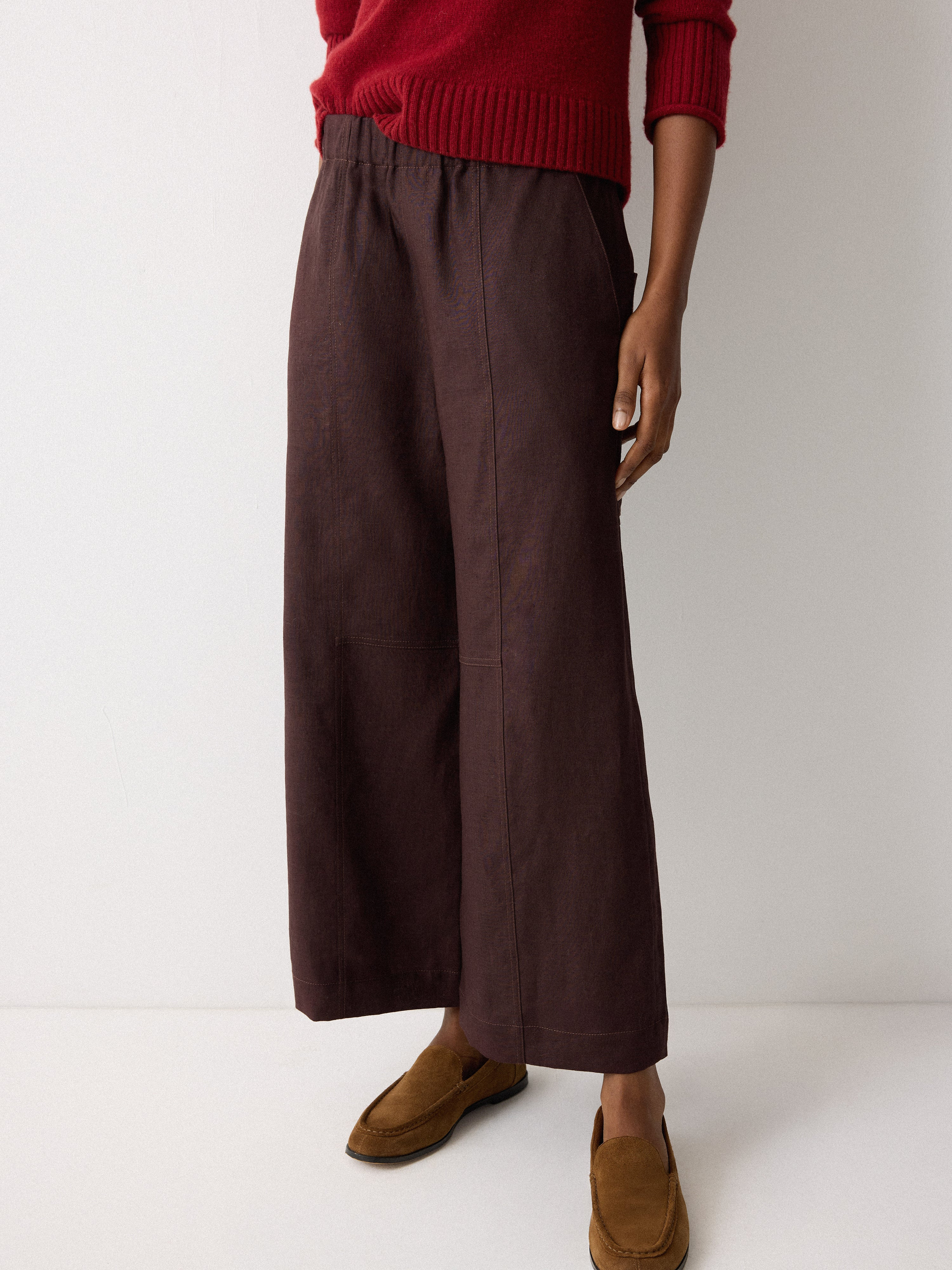 Mara Linen Relaxed Trouser | Purple | Jigsaw (UK)