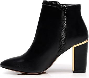 DUNION Armony Women's Stylish Shiny Chunky Heel Dress Boot Wedding Party Daily Fashion Ankle Boot... | Amazon (US)