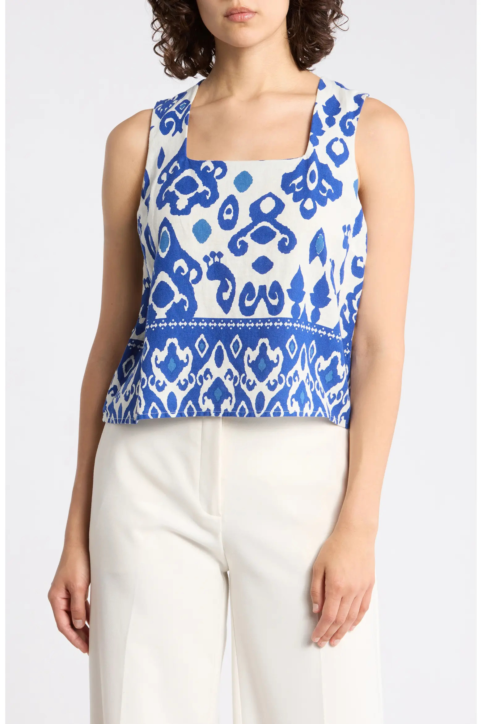 Linen Blend Print Top (Women) | Nordstromrack | Nordstrom Rack