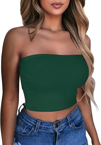 Summer Tube Tops Basic Crop Tops for Women Strapless Tank Casual Tunics Sexy Short Shirts 2026 | Amazon (US)