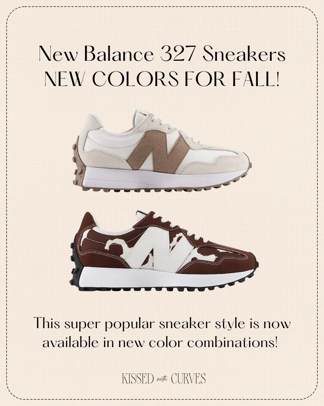New Balance 327 sneakers in NEW COLORS fully stocked in all sizes! This super popular sneaker style is now available in new color combinations for fall! Perfect for athleisure outfits, everyday fall outfits and travel outfits! Love the different shades of brown!

#LTKfitnessgoals #LTKActive #LTKTravel