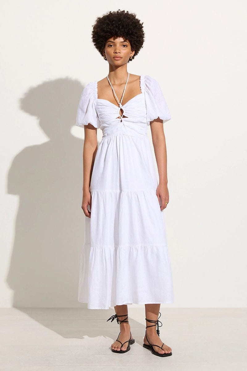 Palacio Midi Dress White, L / WHITE | Faithfull (AU)