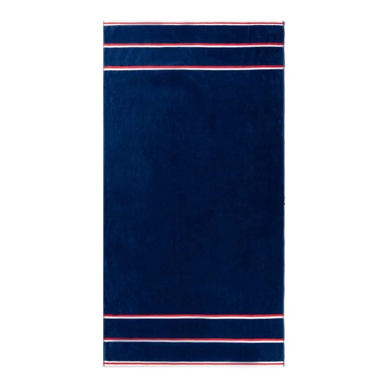 Mainstays Patriotic Cotton Blend Cotton-Blend Cabana Beach Towel, 36 x 72 in, Navy Blue | Walmart (US)
