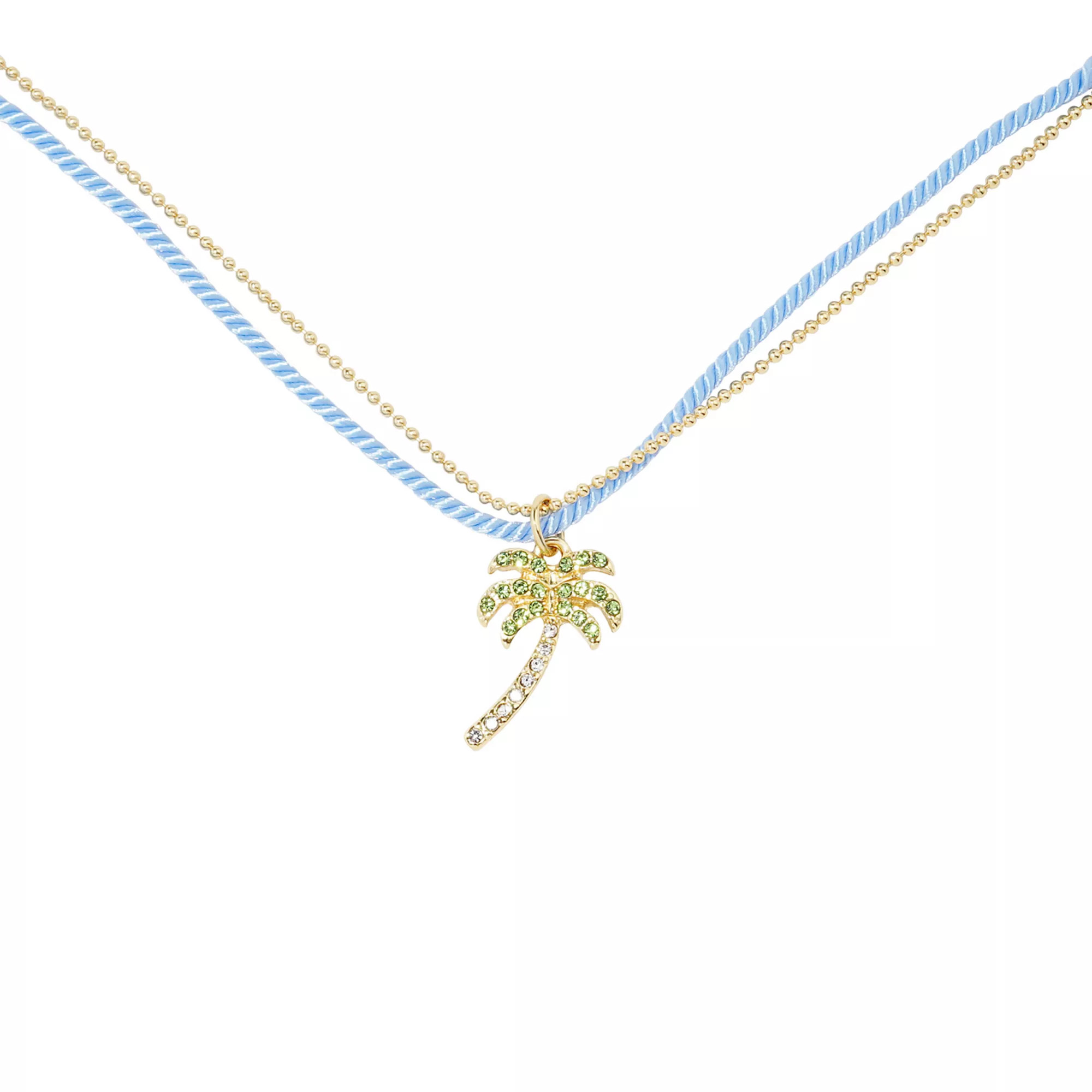 LC Lauren Conrad Blue Cord Palm Tree Neckalce | Kohl's