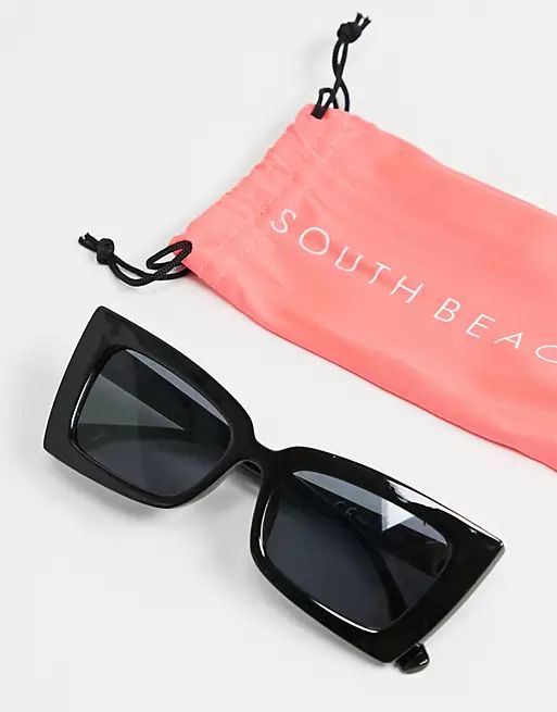 South Beach chunky cat eye sunglasses in black | ASOS (Global)