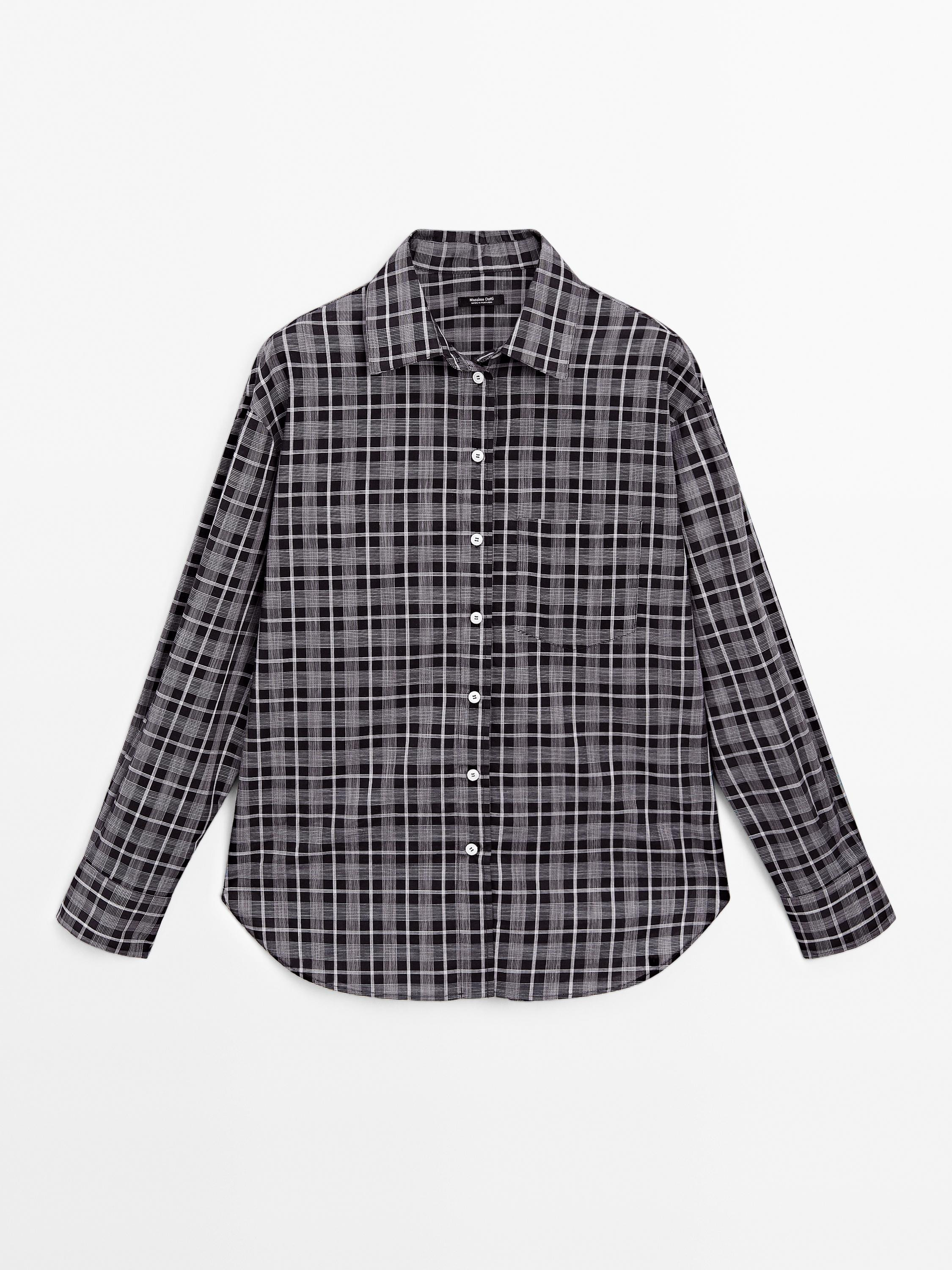 100% cotton check shirt | Massimo Dutti UK