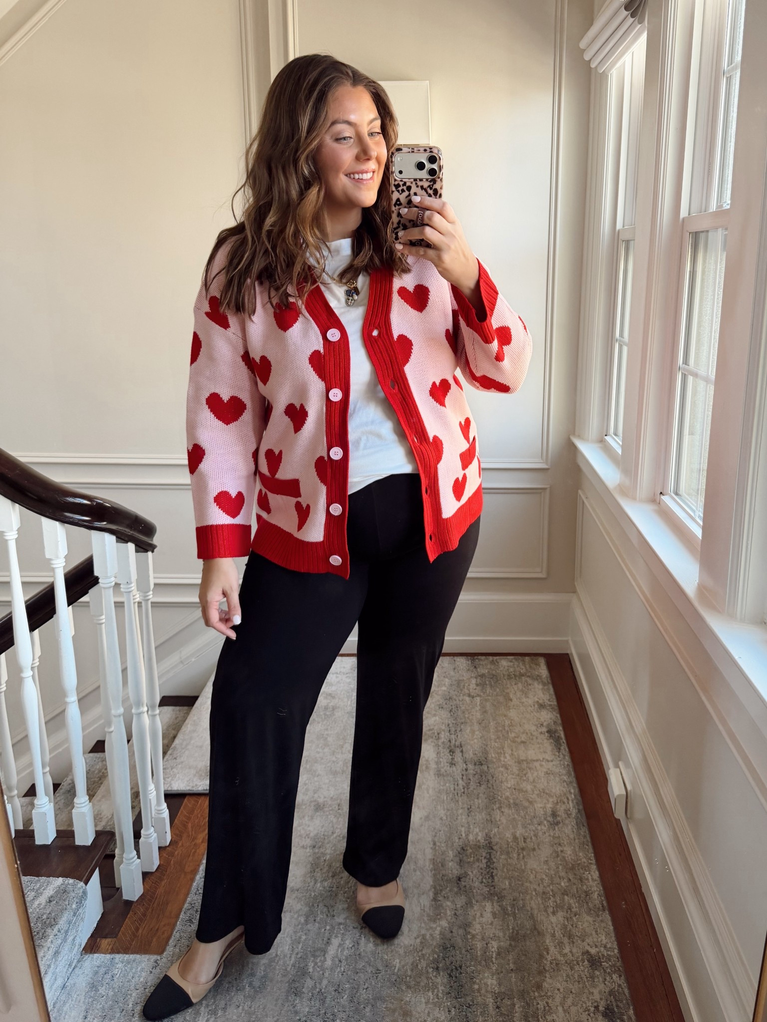 Valentine’s Day outfit inspo - workwear outfit - teachers outfit. Wearing size XL in cardigan, XXL in shirt, XL in pants. 

#LTKMidsize #LTKWorkwear #LTKValentine