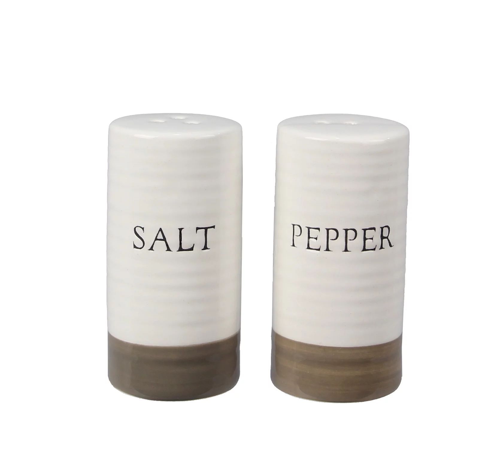 Salt and Pepper Shaker Set Debossed Ceramic Farmhouse Style | Walmart (US)