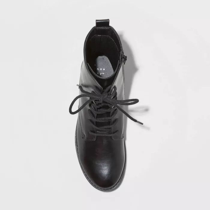 Women's Luci Refined Lace Up Combat Boots - A New Day™ Black | Target
