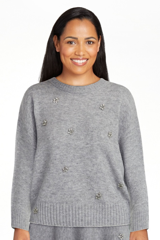 Free Assembly Women's Embellished Mock Neck Sweater with Long Sleeves, Sizes XS-4X | Walmart (US)
