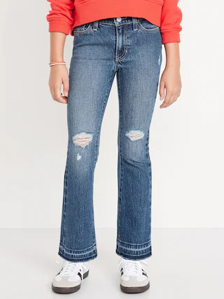 High-Waisted Ripped Flare Jeans for Girls | Old Navy (US)