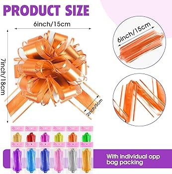 24PCS 6 Inch Large Pull Bows,12 Colors Bow for Gift Wrapping,Party Gift Wedding Ribbon Bows for W... | Amazon (US)