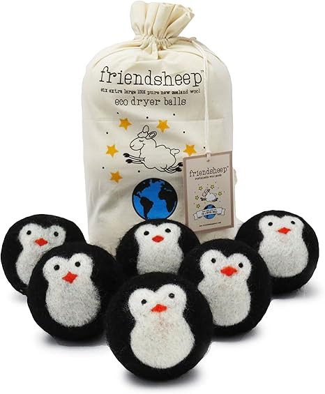 Friendsheep Wool Dryer Balls, Organic Fair Trade Reusable Fabric Softener, Extra Large, 6 Pack, B... | Amazon (US)