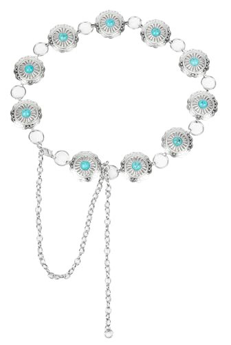 XuoAz Western-Concho-Belt-Women Cowgirl-Gold-Chain-Belts for Dresses Jeans Country Concert Outfit | Amazon (US)