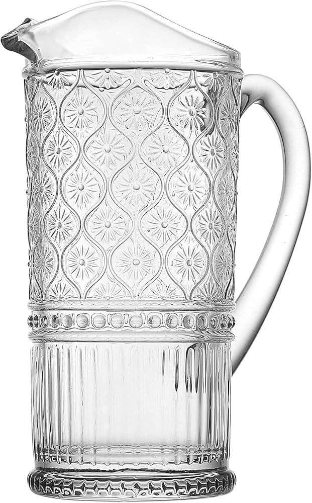 Godinger Pitcher, Glass Pitcher with Handle, Water Pitcher, Elegant Water Jug - Claro Collection,... | Amazon (US)