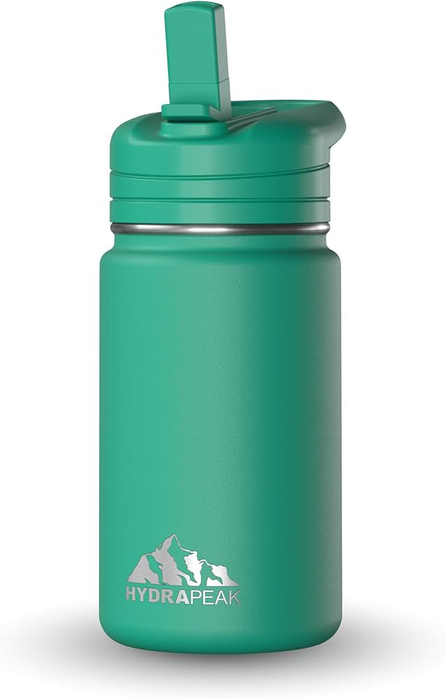 Hydrapeak Mini 14oz Kids Water Bottle with Straw Lid, Stainless Steel Double Wall Insulated Water... | Amazon (US)