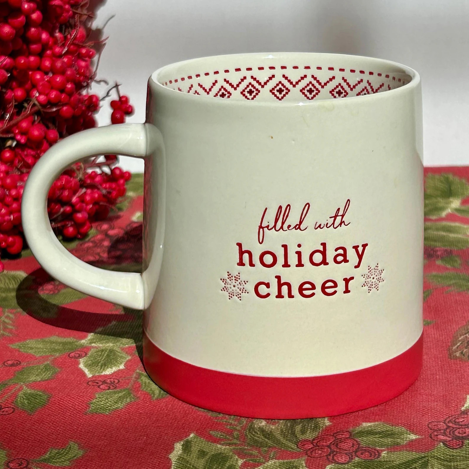 Holiday Cheer Stoneware Coffee Mug by Time and Place, Christmas Mug, Holiday Mug, Fill With Holid... | Etsy (US)