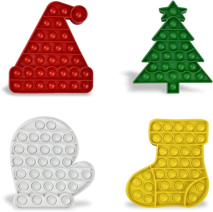 Jofan 4 Pack Christmas Fidget Sensory Pop Toys Pack for Kids Girls Boys Toddlers Christmas Stocki... | Amazon (US)