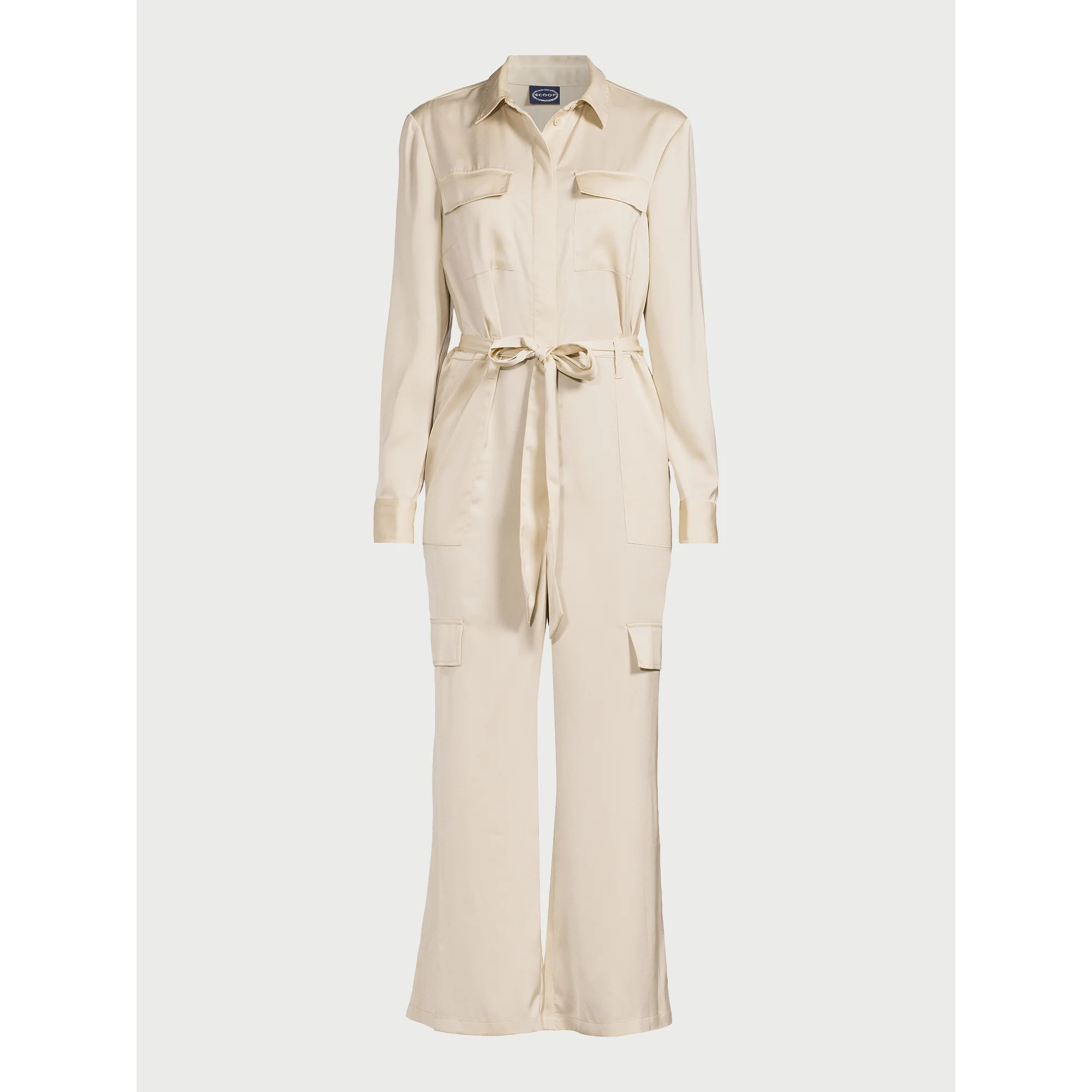 Scoop Women's Satin Wide Leg Jumpsuit, Sizes XS-XXL | Walmart (US)