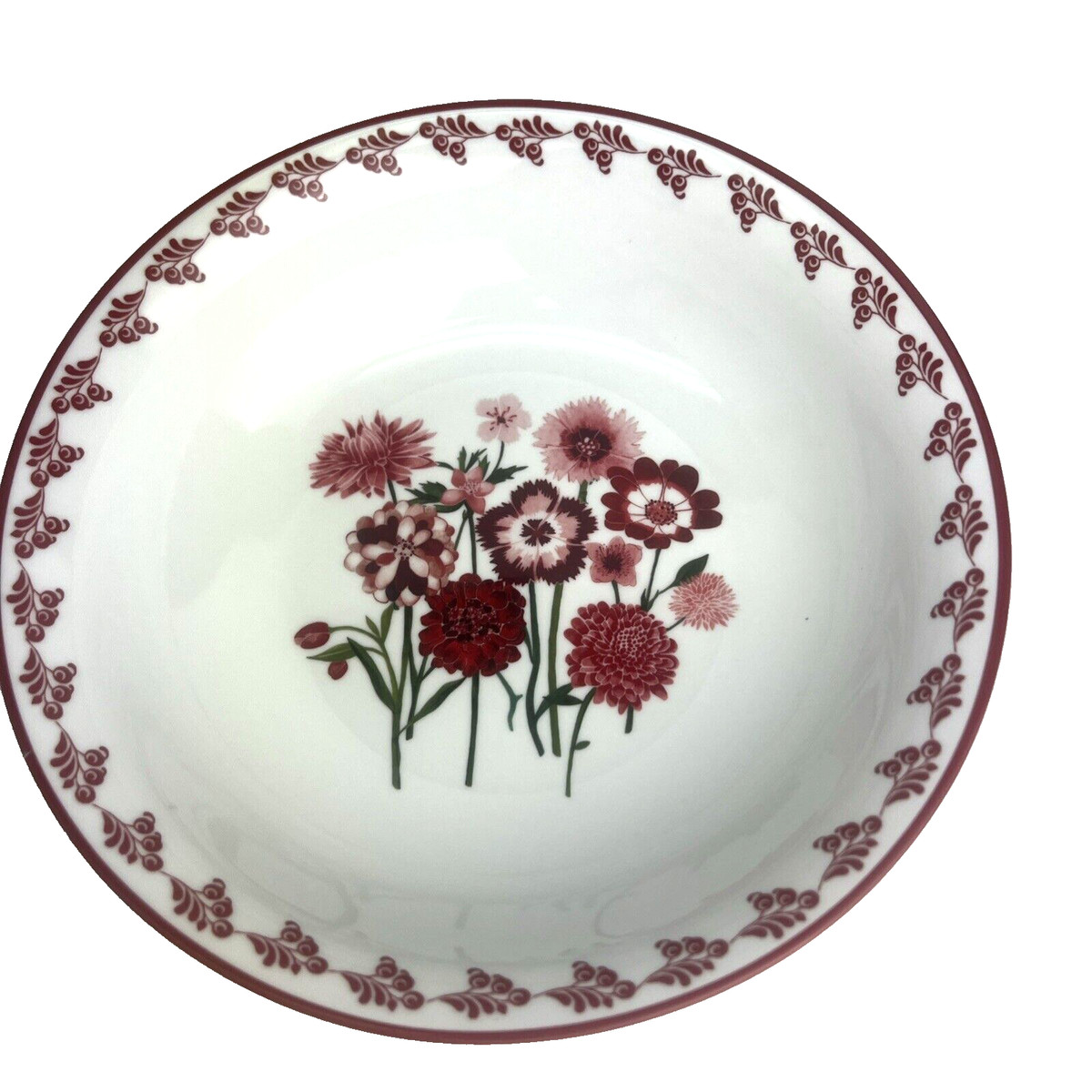 New Williams Sonoma Porcelain Aerin Round Serving Bowl Alpine Floral Rim | eBay US