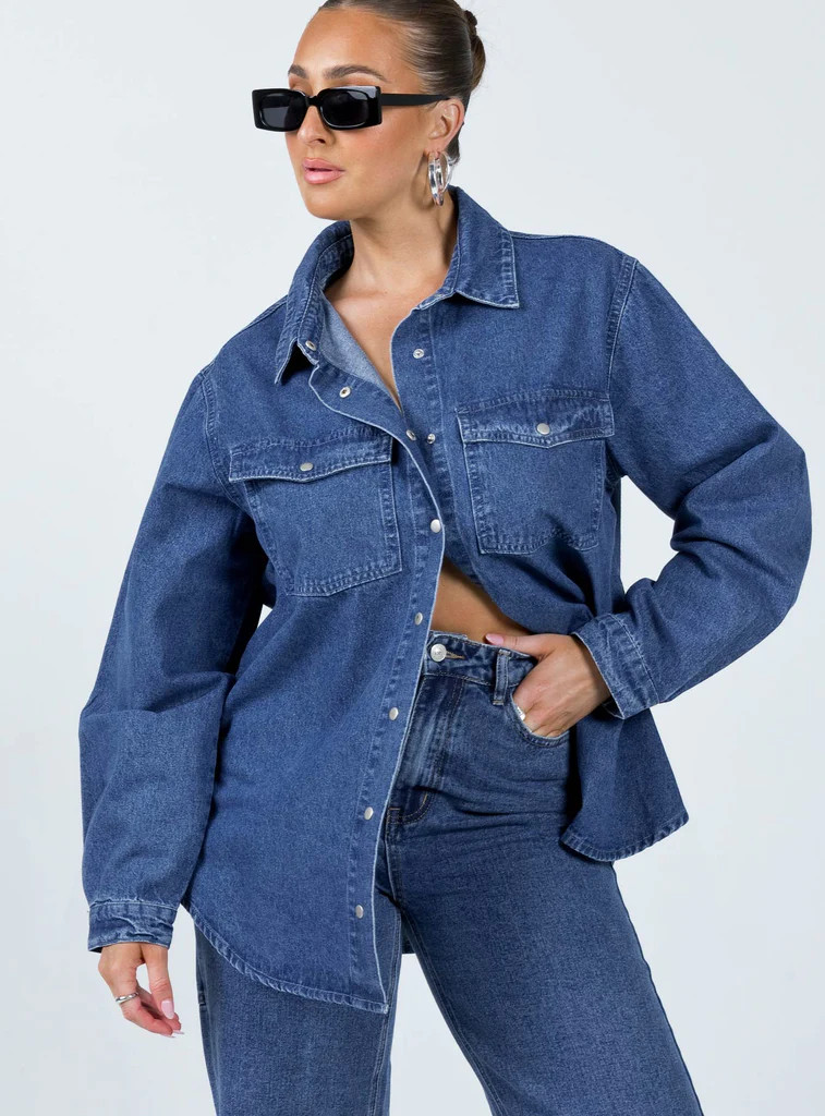 Hopkins Denim Jacket Mid Wash | Princess Polly US