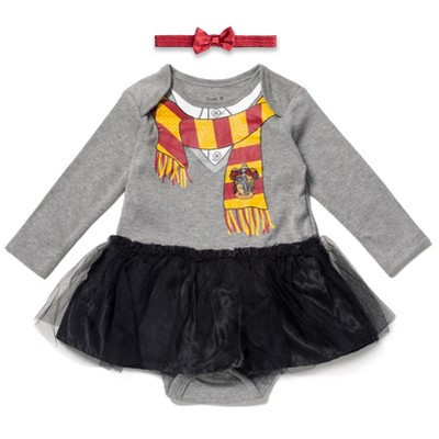Harry Potter DC Comics Hermione Newborn Baby Girls Long Sleeve Costume Dress & Headband Set 6-9 Months | Target