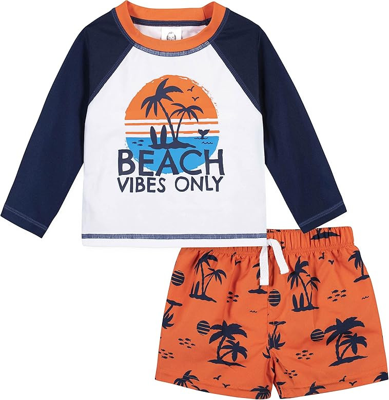 Gerber Baby-Boys Toddler Long Sleeved Rashguard Swim Bathing Suit Set | Amazon (US)