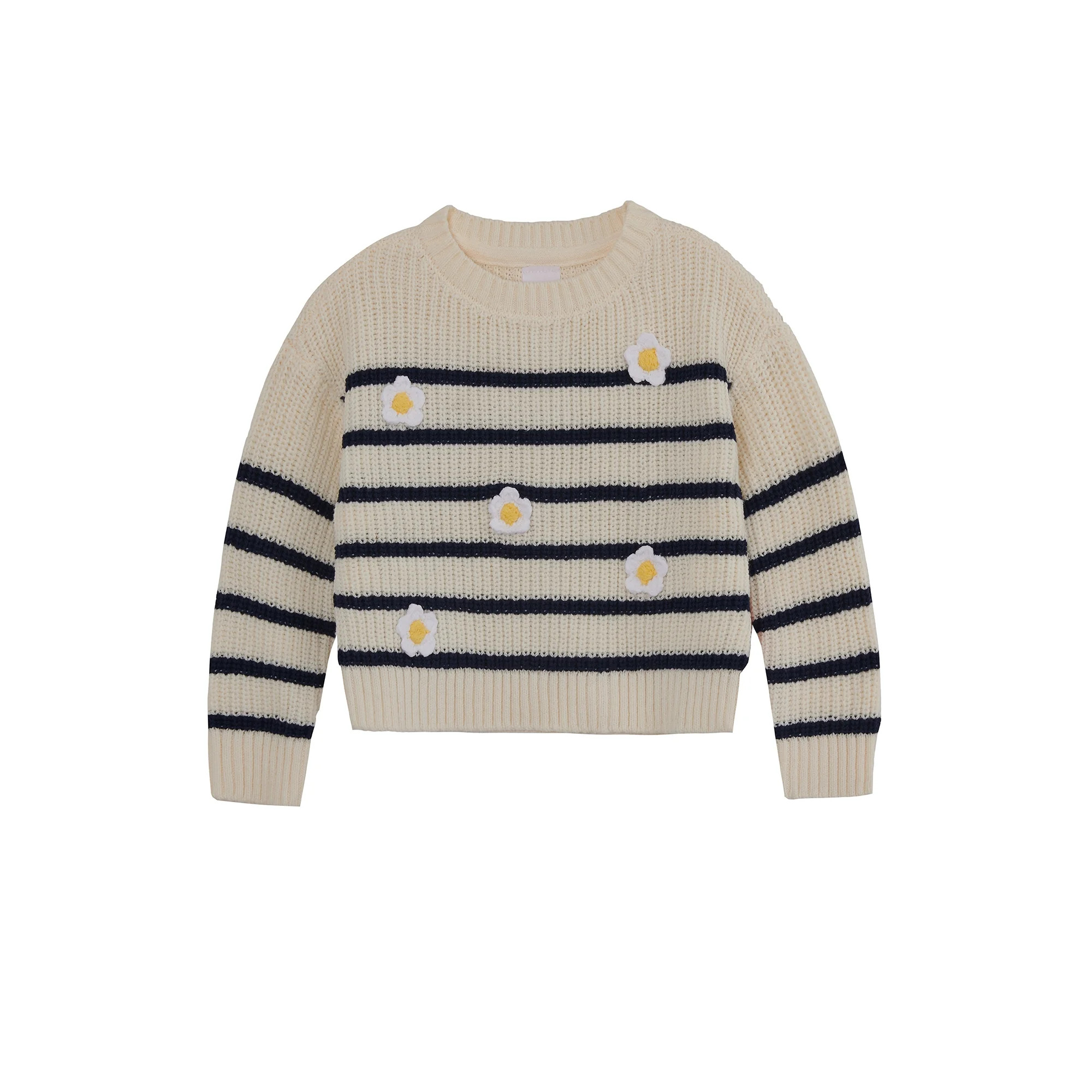 Wonder Nation Girls Embellished Sweater, Sizes 4-18 & Plus | Walmart (US)