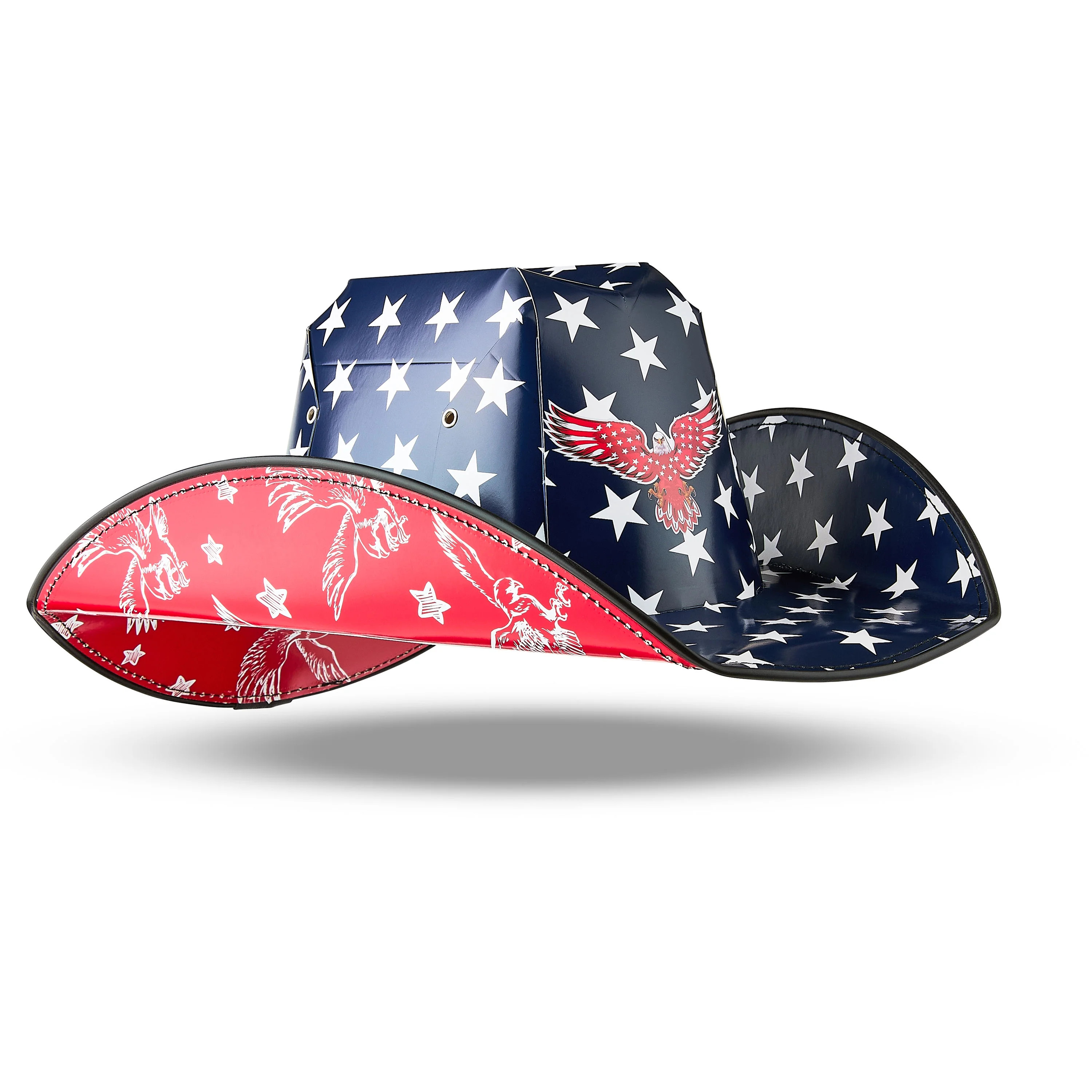 Patriotic Adult Unisex Cardboard Cowboy Hat Party Favor with Eagle and Navy Star Design by Way To... | Walmart (US)